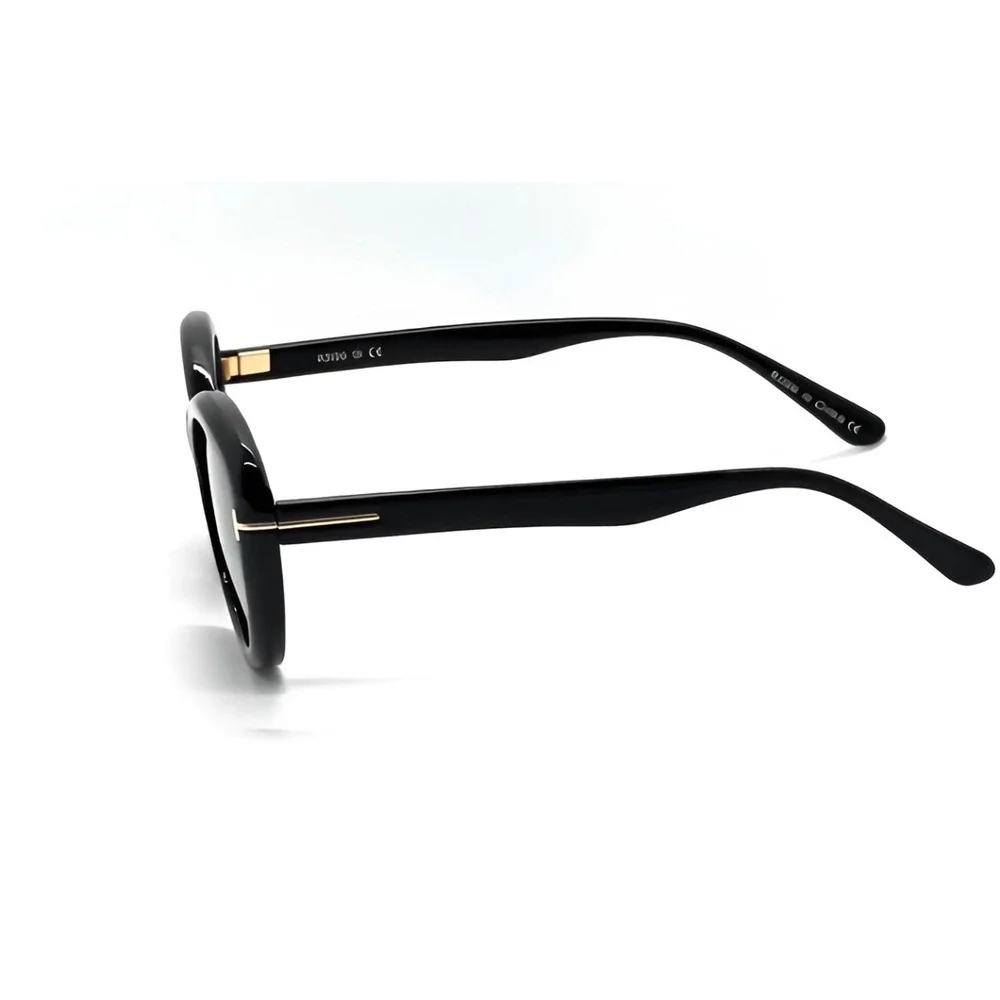 Women Dark Black Chic Retro Round Sunglasses‎ Gold Designer Eyewear Luxury Gafas